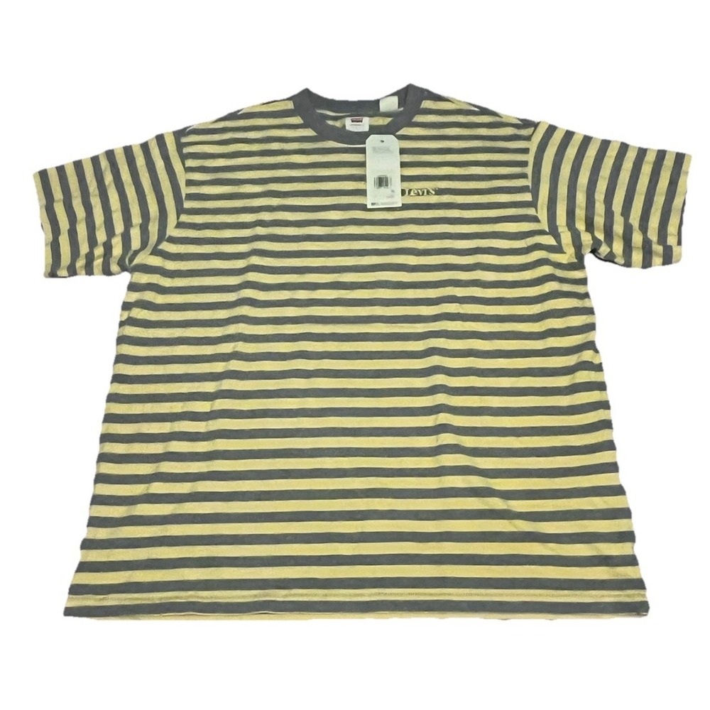 AUTHENTIC LEVI'S SS Vintage FIT Large STRIPES T SHIRT Embroidered Logo